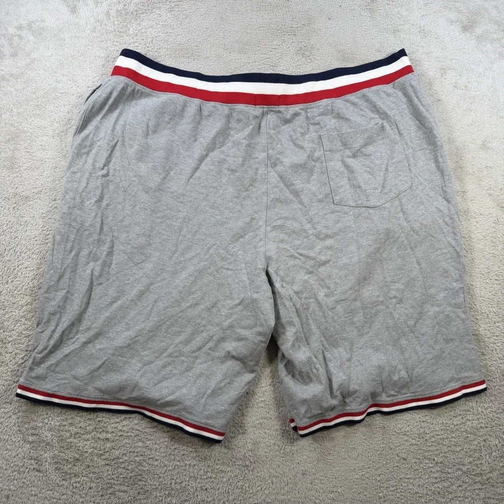 Polo Ralph Lauren Shorts Mens 5XB Grey Drawstring Sweat USA Flag Crest Gym